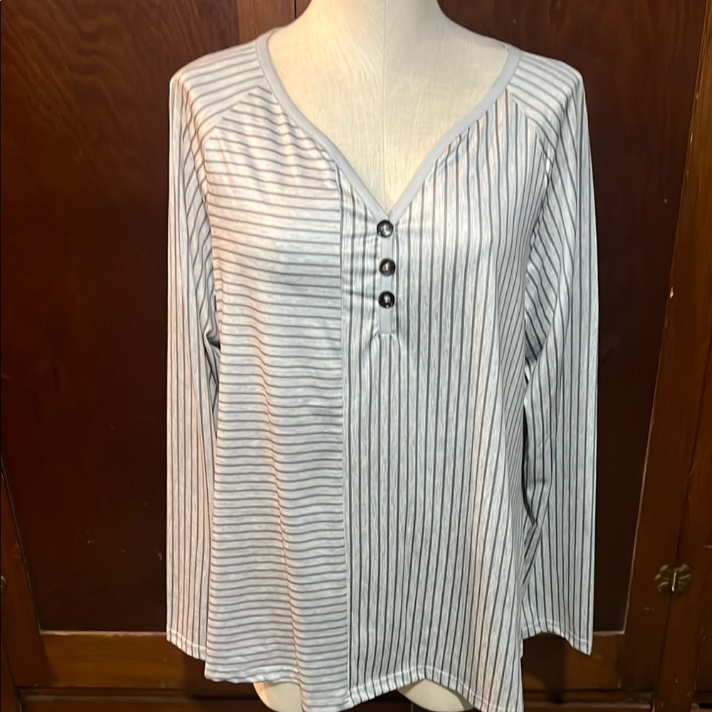 Striped Long Sleeve Women's Top